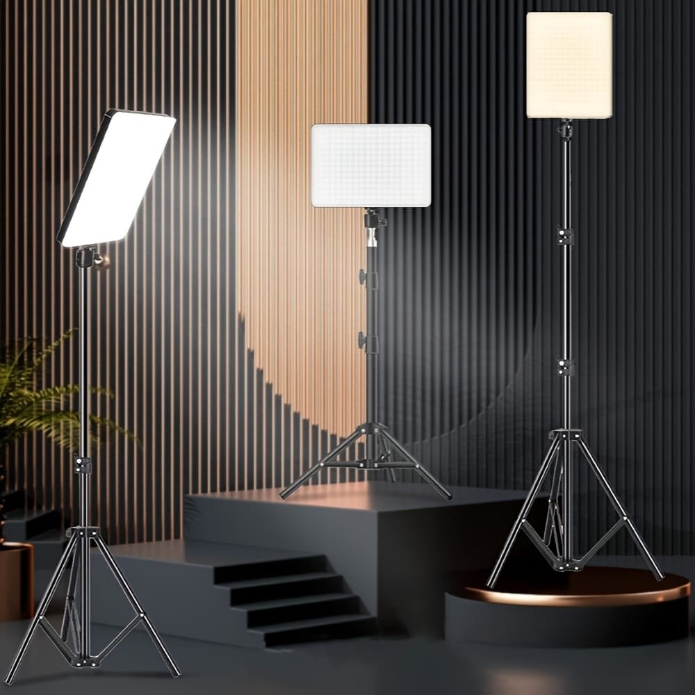 MM240 11-Inch LED Video Light Panel – 240 LEDs with Adjustable 3000K–5700K & Tripod Stand 2