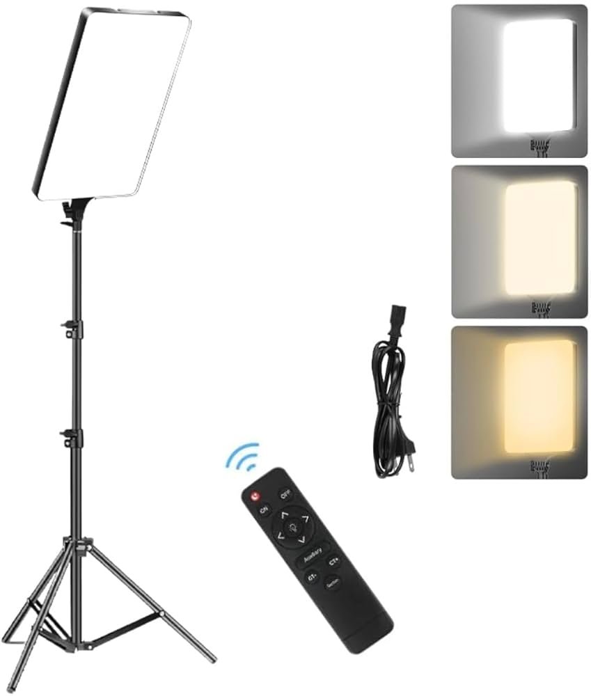MM240 11-Inch LED Video Light Panel – 240 LEDs with Adjustable 3000K–5700K & Tripod Stand