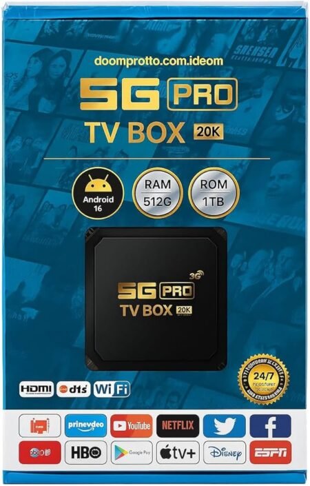 5G PRO TV Box 1 Year Package, HDMI Media Receiver with Streaming