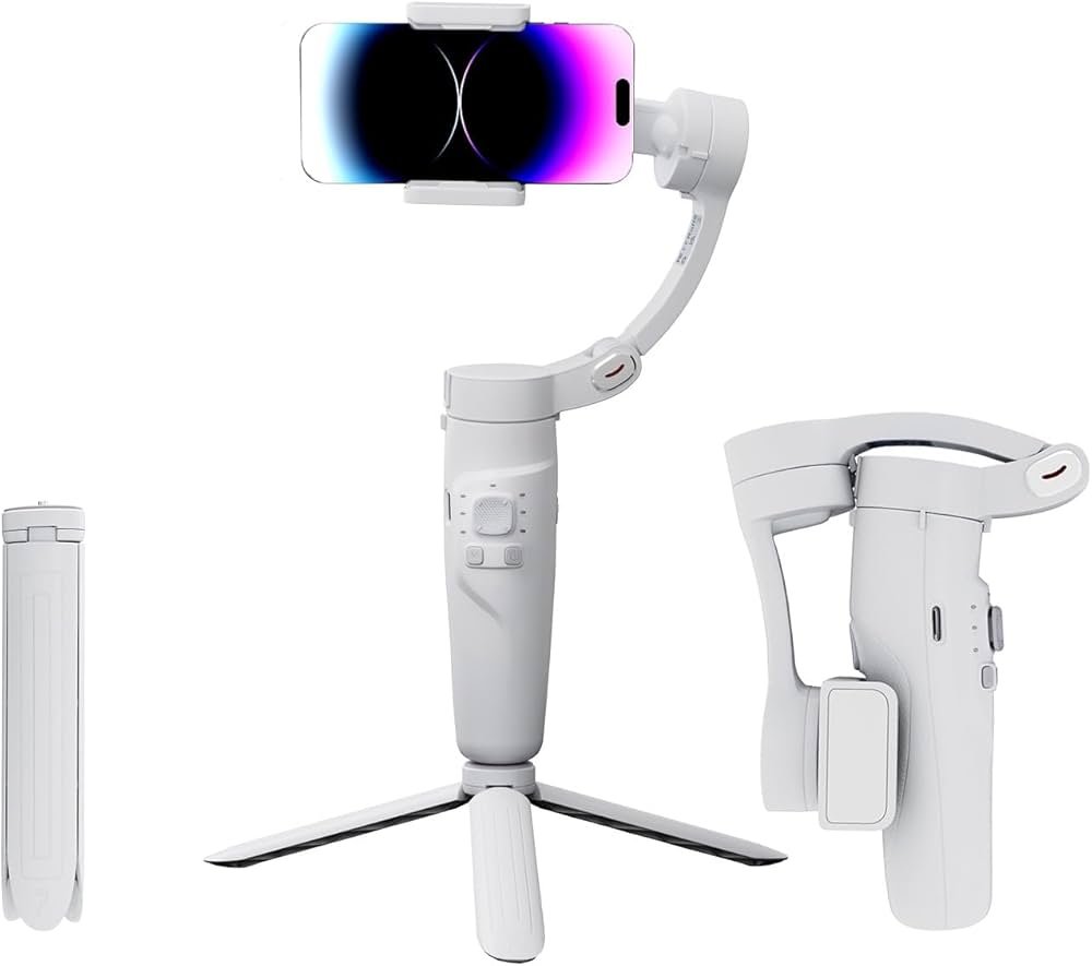 AB-PB-M1G Foldable 3-Axis Gimbal Stabilizer – 2500mAh Light Grey (Renewed) 1