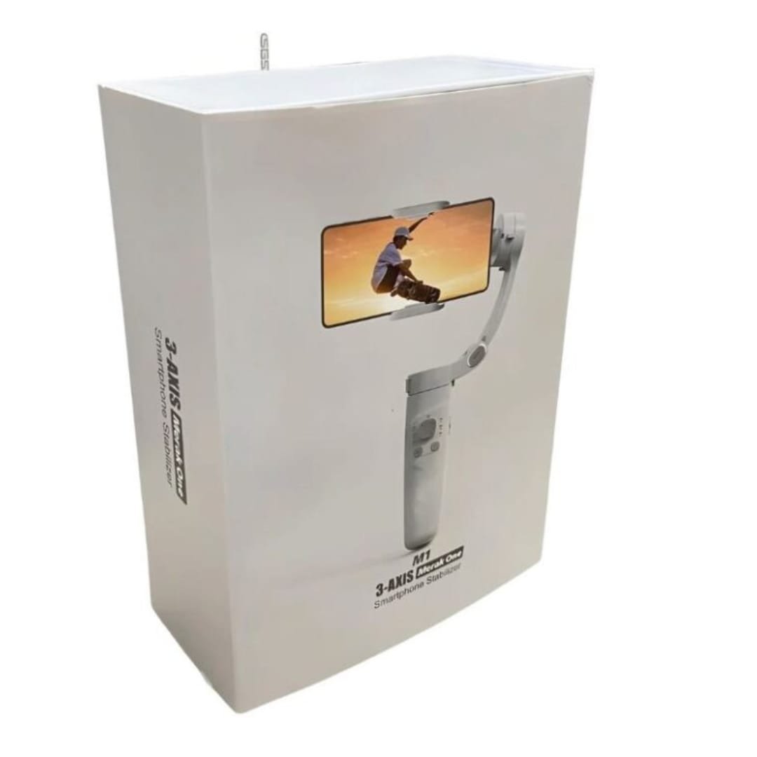 AB-PB-M1G Foldable 3-Axis Gimbal Stabilizer – 2500mAh Light Grey (Renewed) Box